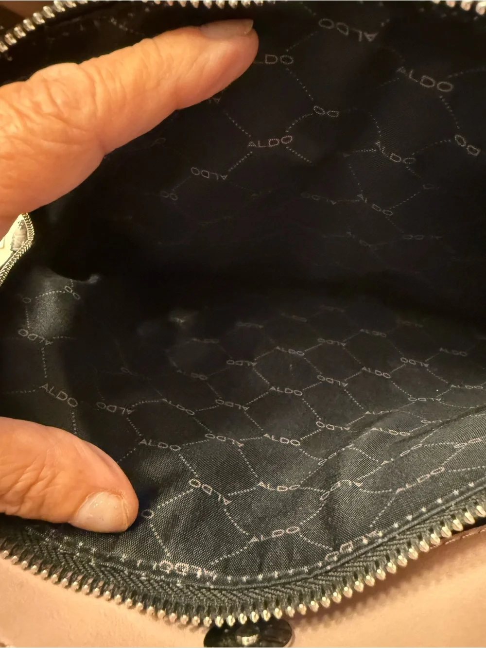 Aldo Black & Gray Snake-Print Tote